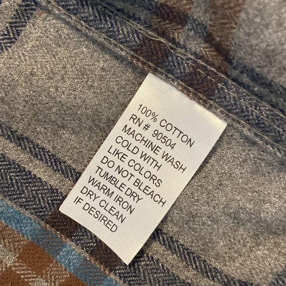 VSTR Premium | Gray Blue Brown Plaid Flannel Button Shirt size M - Picture 4 of 5